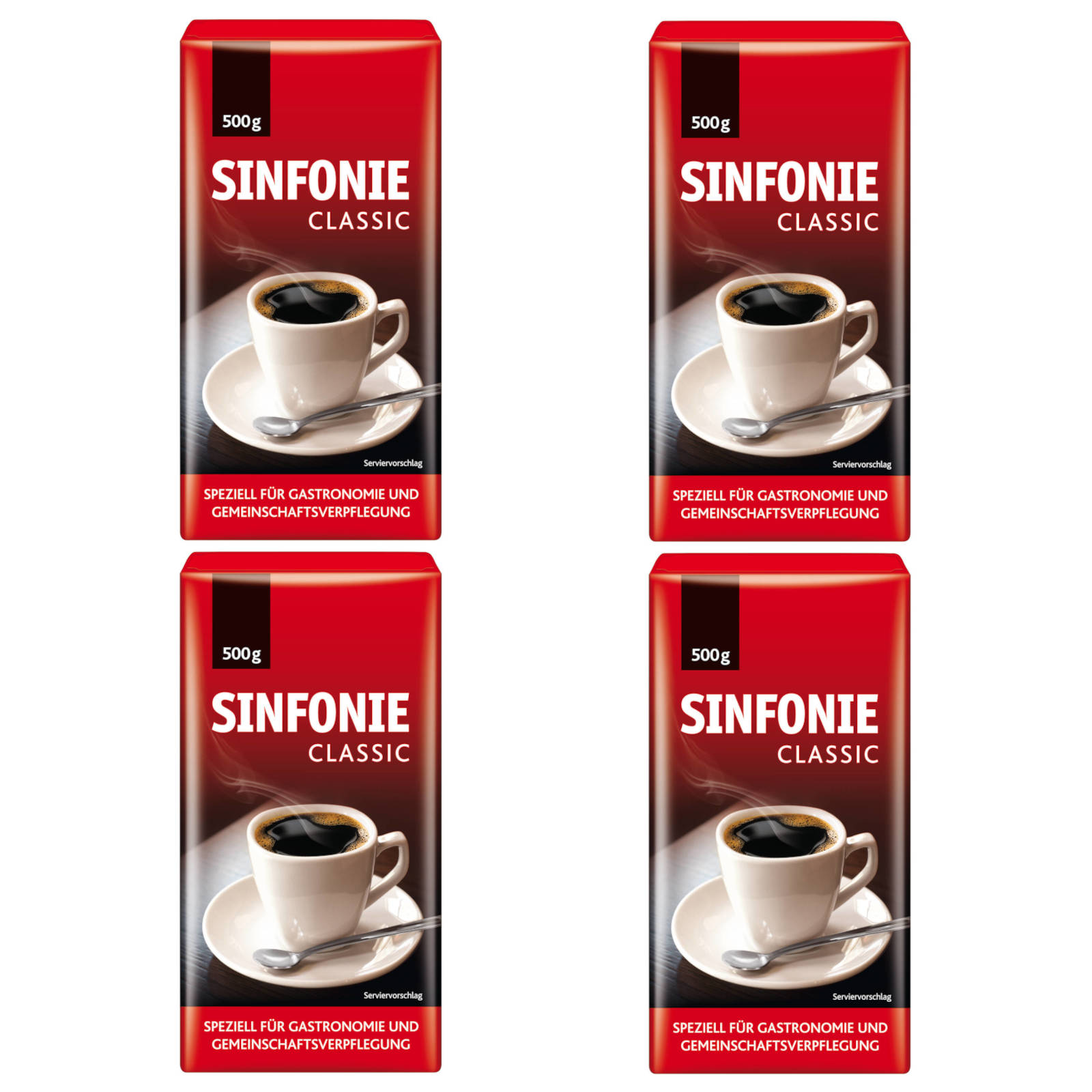 JACOBS SINFONIE Classic 4x500 g Filterkaffee (Filtermaschinen, Press) French