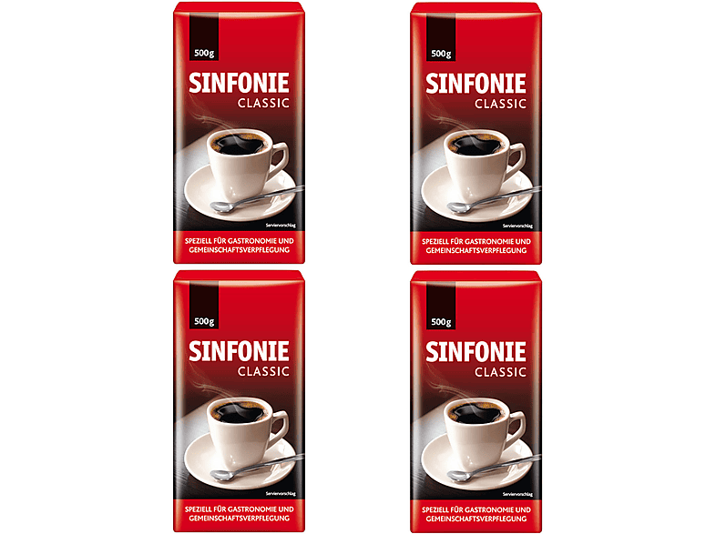 JACOBS SINFONIE Classic 4x500 g Filterkaffee (Filtermaschinen, Press) French