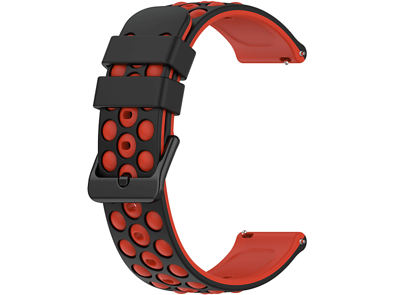 INF Uhrenarmband rot/schwarz Ersatzarmband, Samsung, Silikon, Watch5, Galaxy