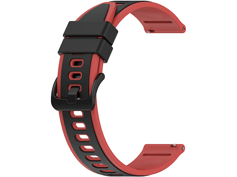 INF Uhrenarmband Silikon, Ersatzarmband, Samsung, Galaxy Watch 5, Rot/Schwarz