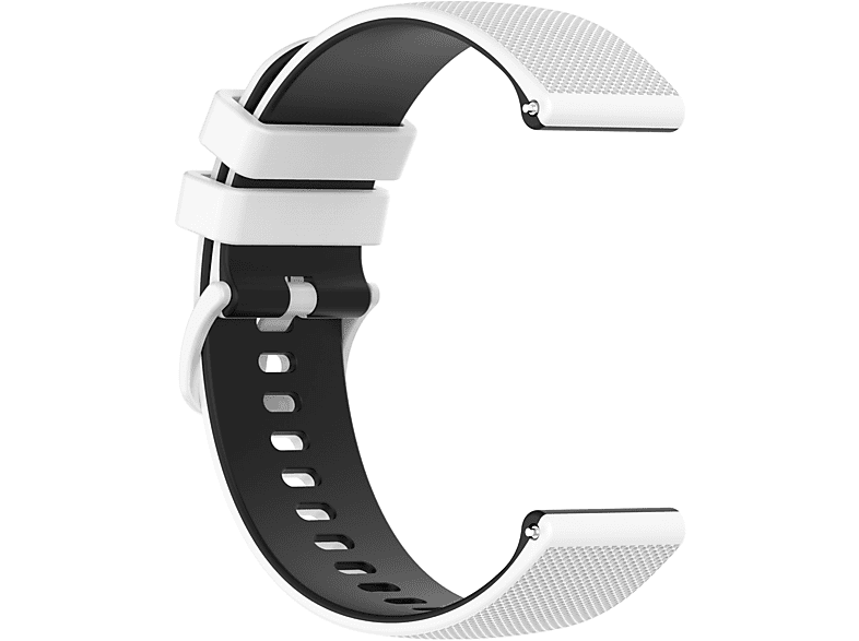 INF Armband Silikon, Ersatzarmband, Samsung, Galaxy Watch 5, Weiß/Schwarz