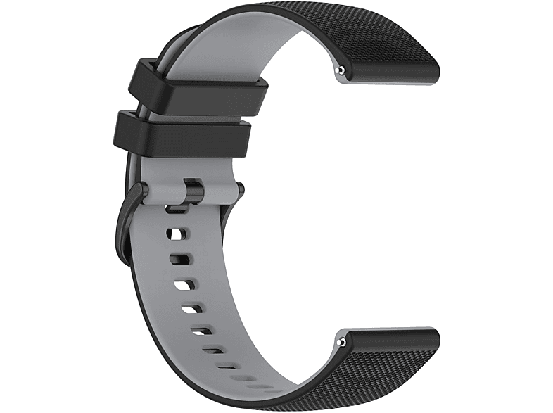 INF Armband Silikon, Ersatzarmband, Samsung, Galaxy Watch 5, Grau/Schwarz