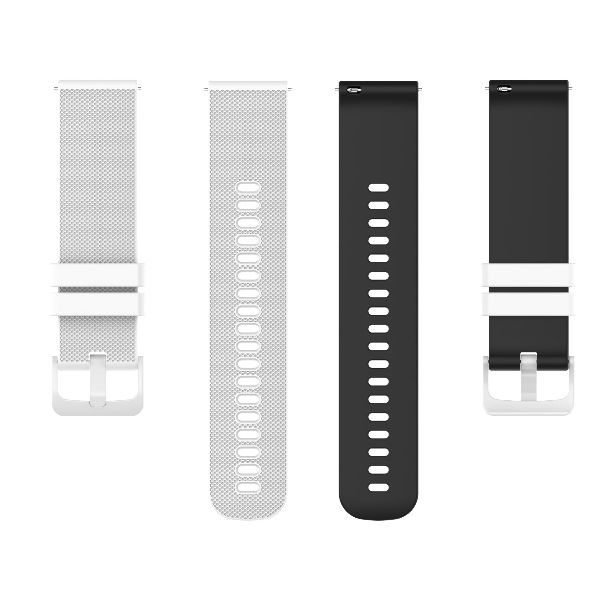 INF Armband Silikon, Ersatzarmband, Samsung, Galaxy Watch 5, Weiß/Schwarz