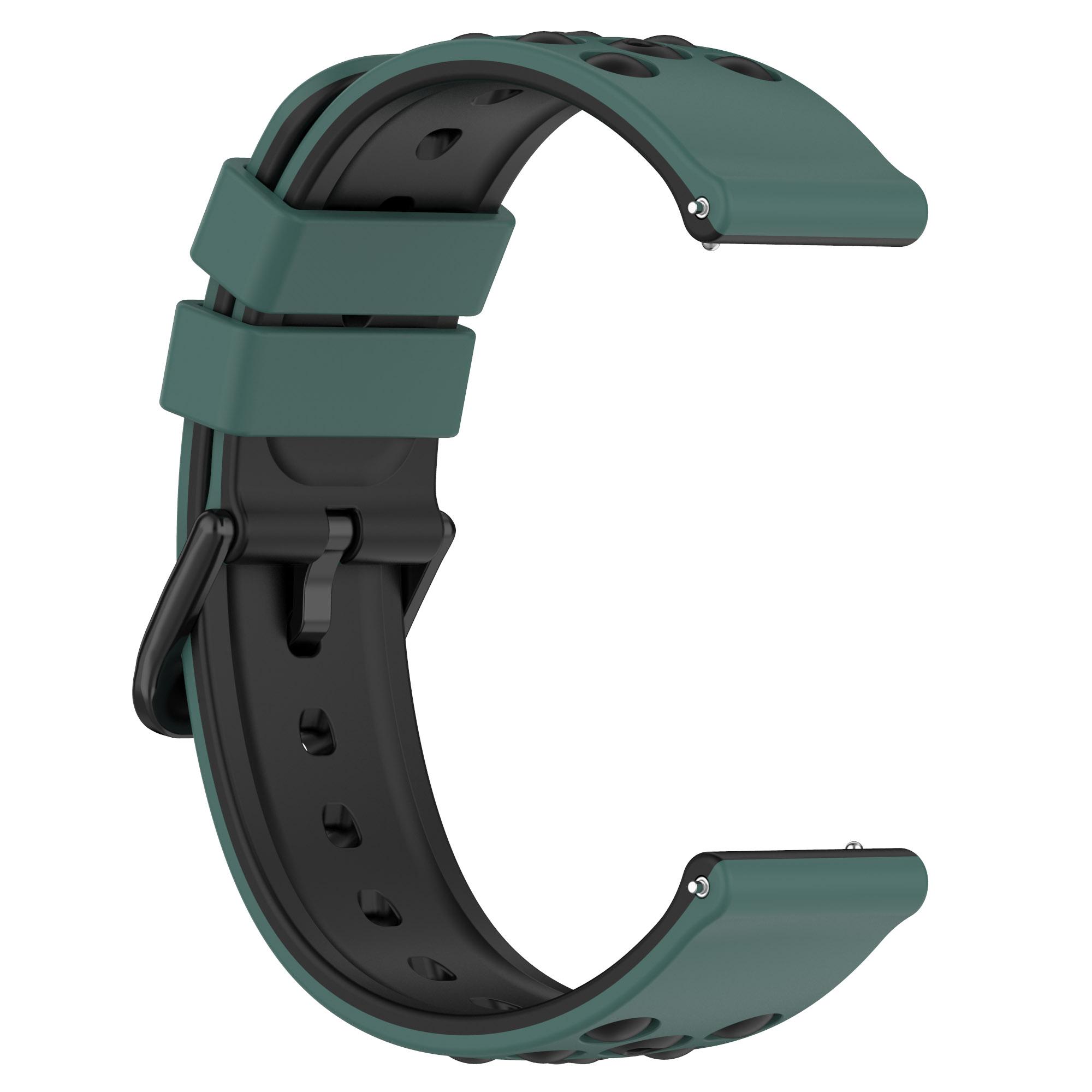 INF Uhrenarmband Silikon, dunkelgrün/schwarz mm), Samsung, (45 Watch3 Ersatzarmband, Galaxy