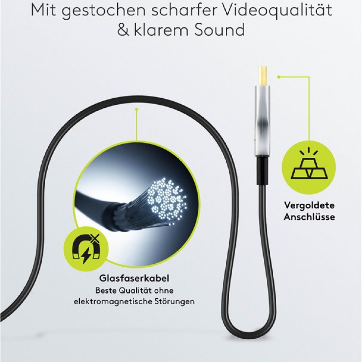 GOOBAY Optisches Hybrid High-Speed-HDMI™-Kabel mit Kabel (AOC) HDMI Ethernet