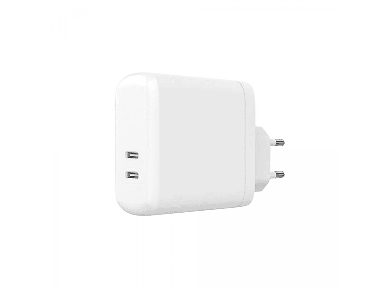 INF Ladegerät 220V 2xUSB-C Weiß Netzteil PD Universal-, Weiß USB 60W