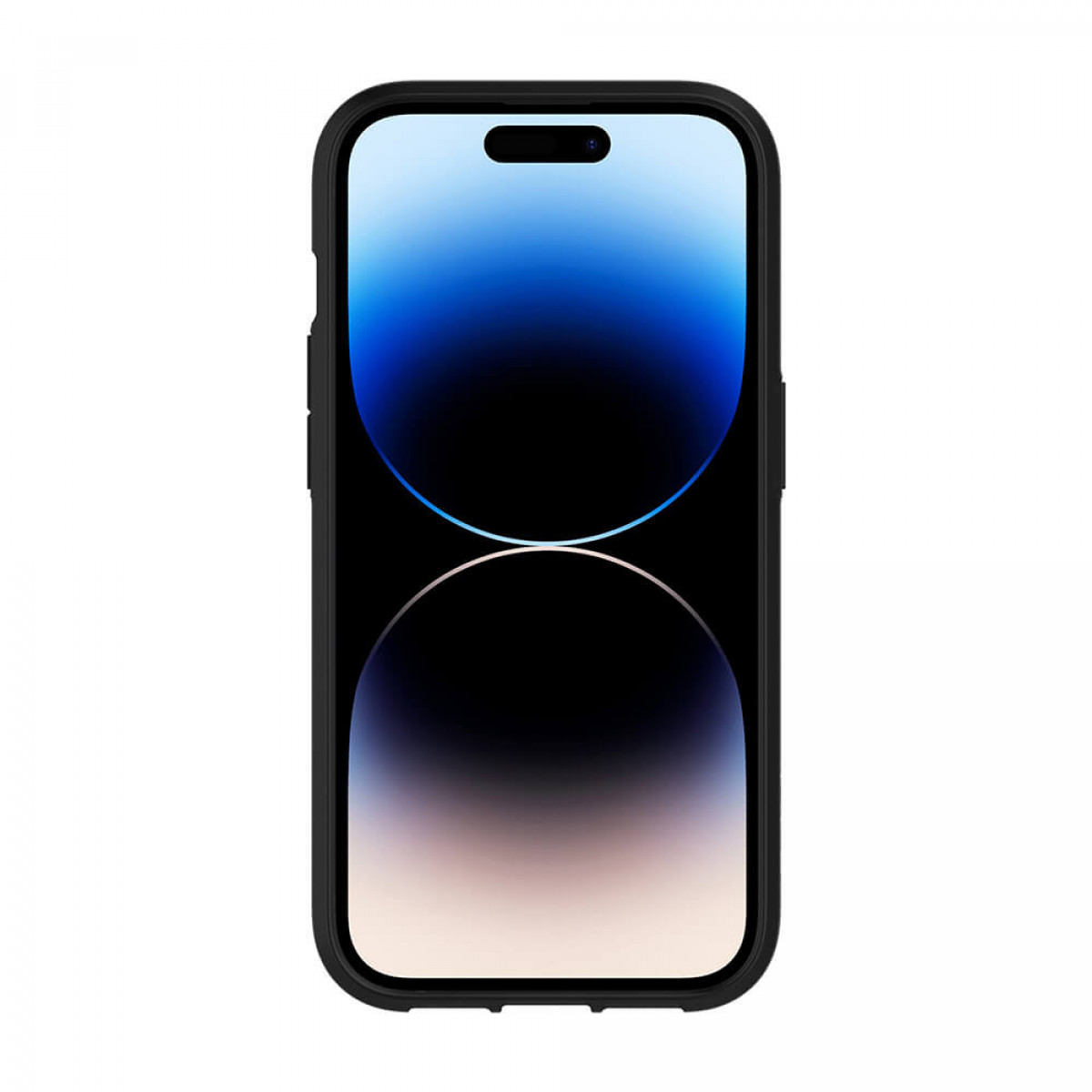 Ein schwarzes Telefon mit modernem Design, mit drei Rückkameras.