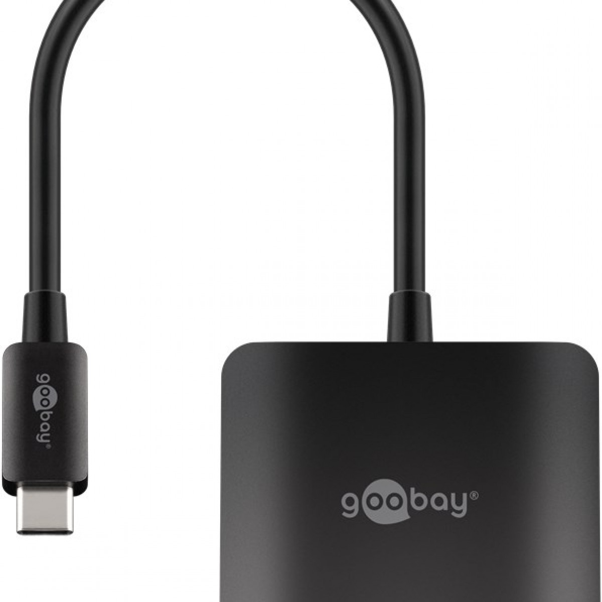 GOOBAY USB-C™-Adapter DisplayPort™ schwarz auf USB-C-Adapter, 2x