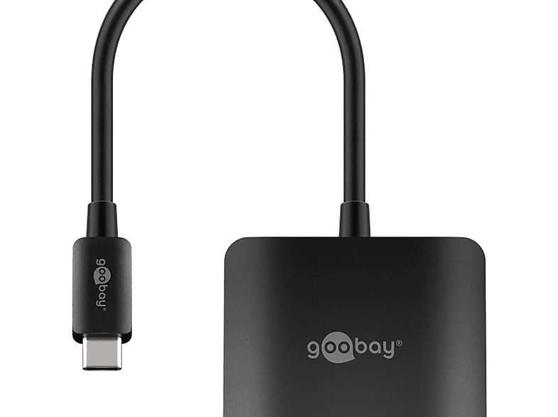 GOOBAY USB-C™-Adapter auf 2x DisplayPort™ USB-C-Adapter, schwarz