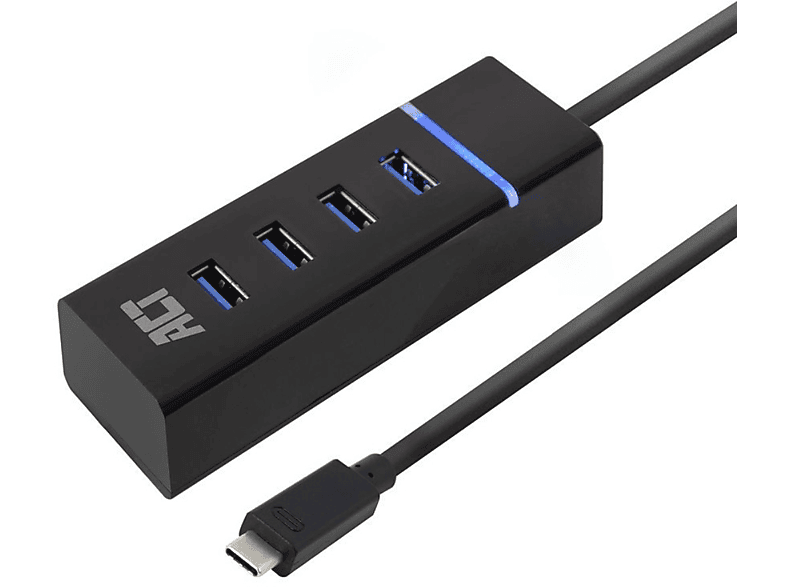 ACT AC6415 SuperSpeed, USB Hub, Schwarz