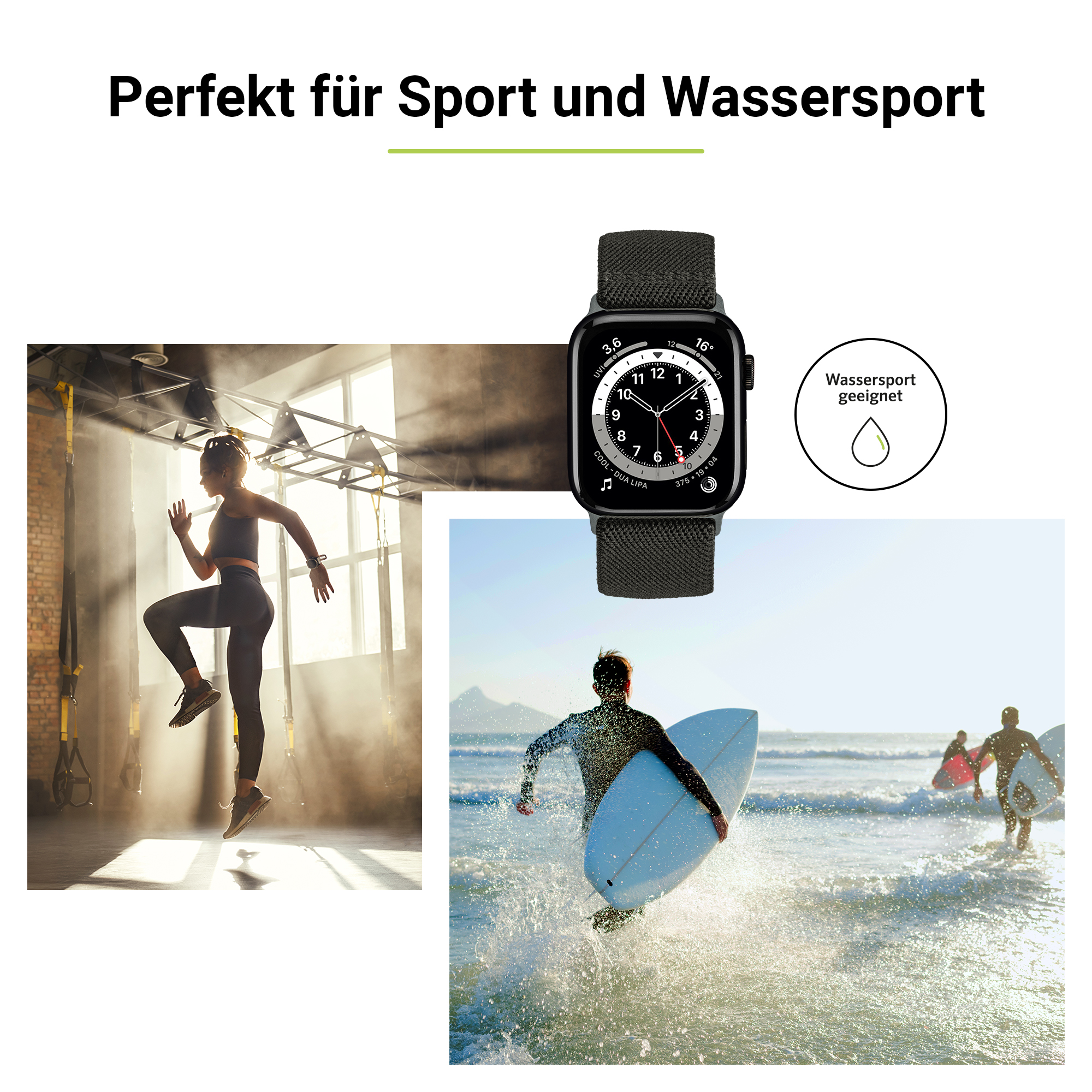 ARTWIZZ WatchBand Flex, Ersatzarmband, Grau Apple, Watch (41mm), (40mm), Apple 3-1 (38mm), & 9-7 6-4 SE Series
