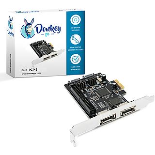 Tarjeta PCIe Adaptador SATA - Donkey pc DONKPCIESATA2P, Plata