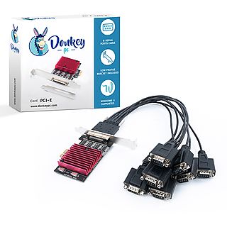 Tarjeta PCIe a 8 puertos - Donkey pc DONKPCIE8S, Plata