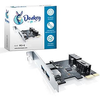 Tarjeta PCIe con 2 USB 3.0 - Donkey pc DONKPCIE2P319PIN, Plata