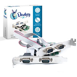 Tarjeta PCIe adaptador 4 puertos - Donkey pc DONKPCIE4S, Plata