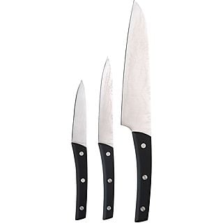 Cuchillos de cocina - BERGNER Juego de 3 cuchillos de cocina en acero inoxidable bergner colección damascus, Negro