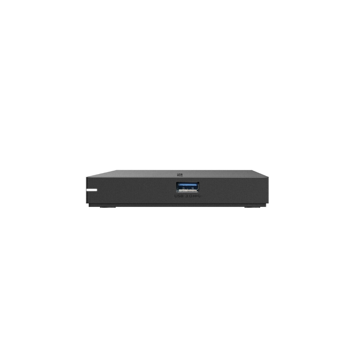 Hub USB 3.0 nero, con il testo USB 3.0 visualizzato sulla parte anteriore.