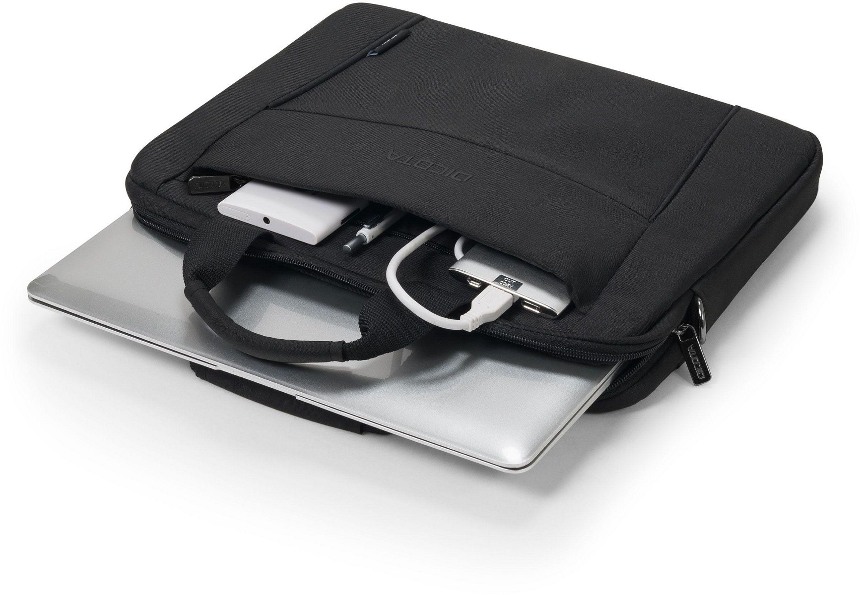 DICOTA Eco Slim BASE für Umhängetasche Universal Recycling-PET, Schwarz Notebook-Tasche