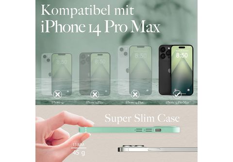 NALIA Nachhaltige Bio Hülle mit MagSafe, Backcover, Apple, iPhone 14 Pro  Max, Türkis