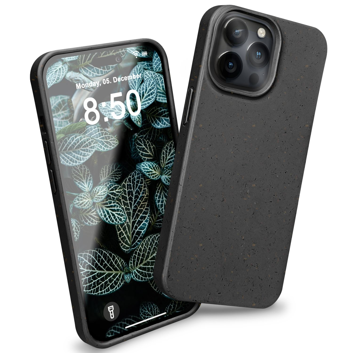 NALIA Nachhaltige Bio Apple, iPhone Schwarz 14 Pro, Backcover, Hülle