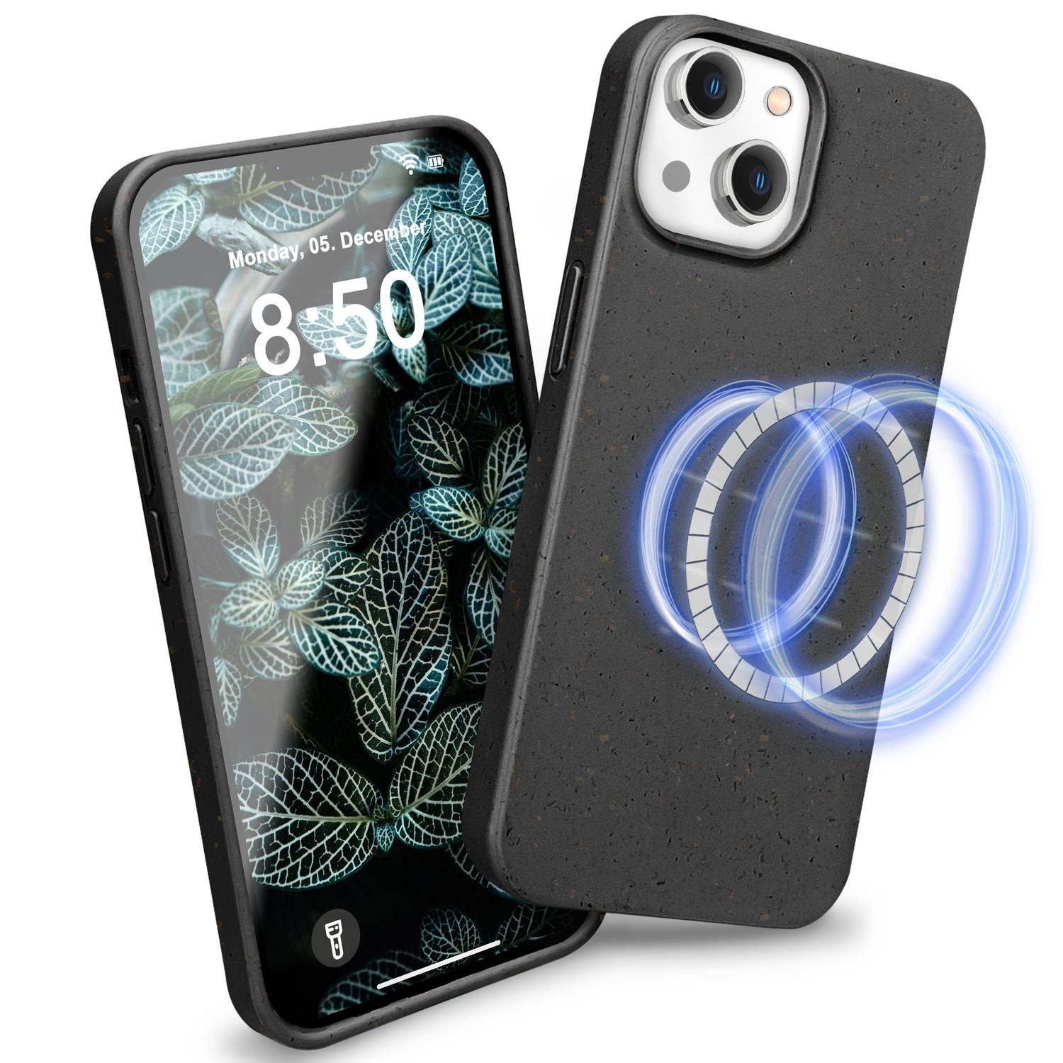 NALIA Nachhaltige Bio Hülle Apple, MagSafe, mit 14, iPhone Schwarz Backcover