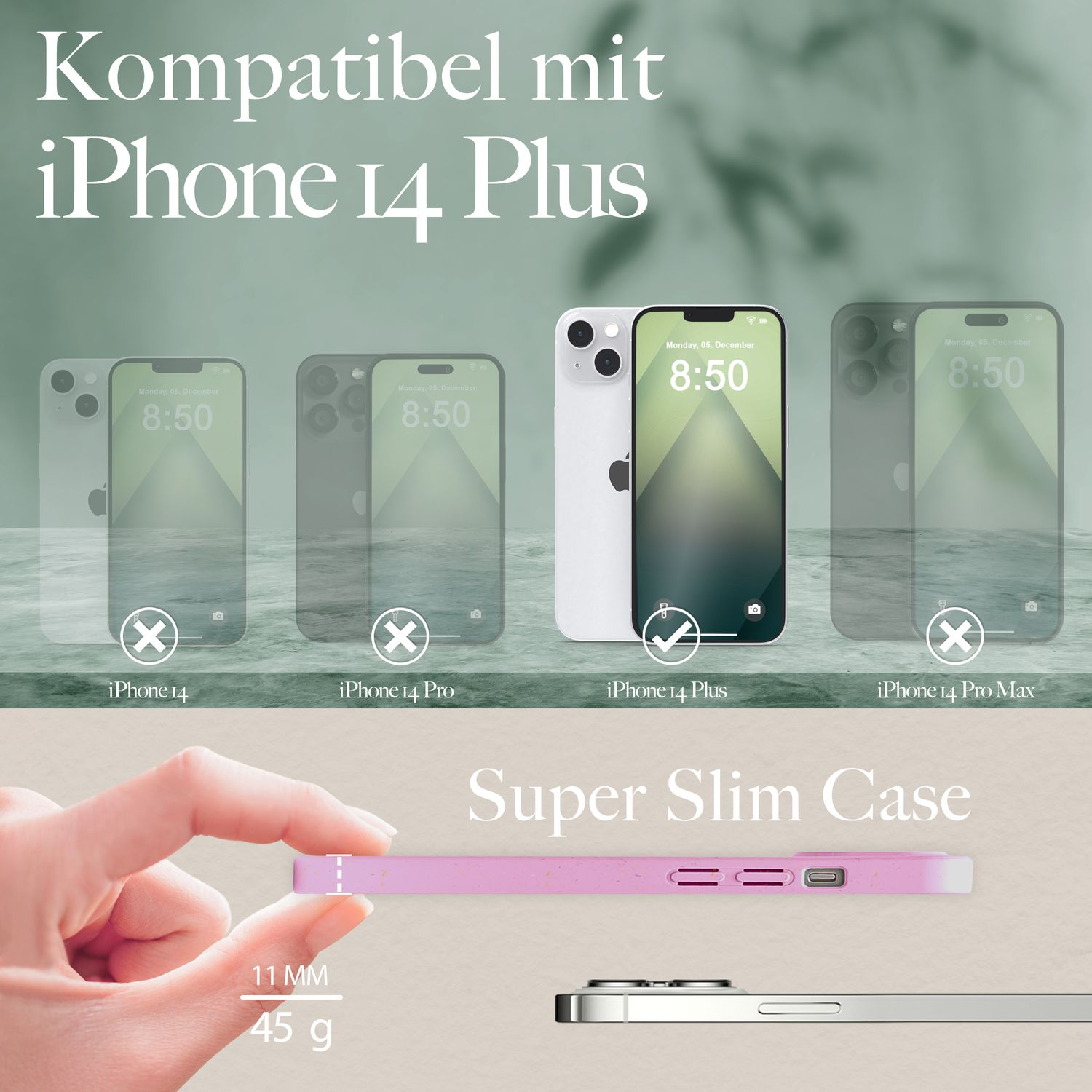 Nachhaltige Apple, Bio Plus, 14 Backcover, Hülle, NALIA iPhone Lila