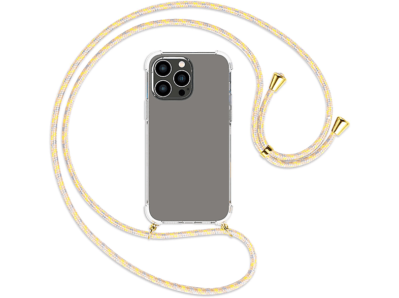 MORE iPhone Max, Backcover, / Flowers Kordel, mit Vintage MTB Pro Apple, gold ENERGY 14 Umhänge-Hülle
