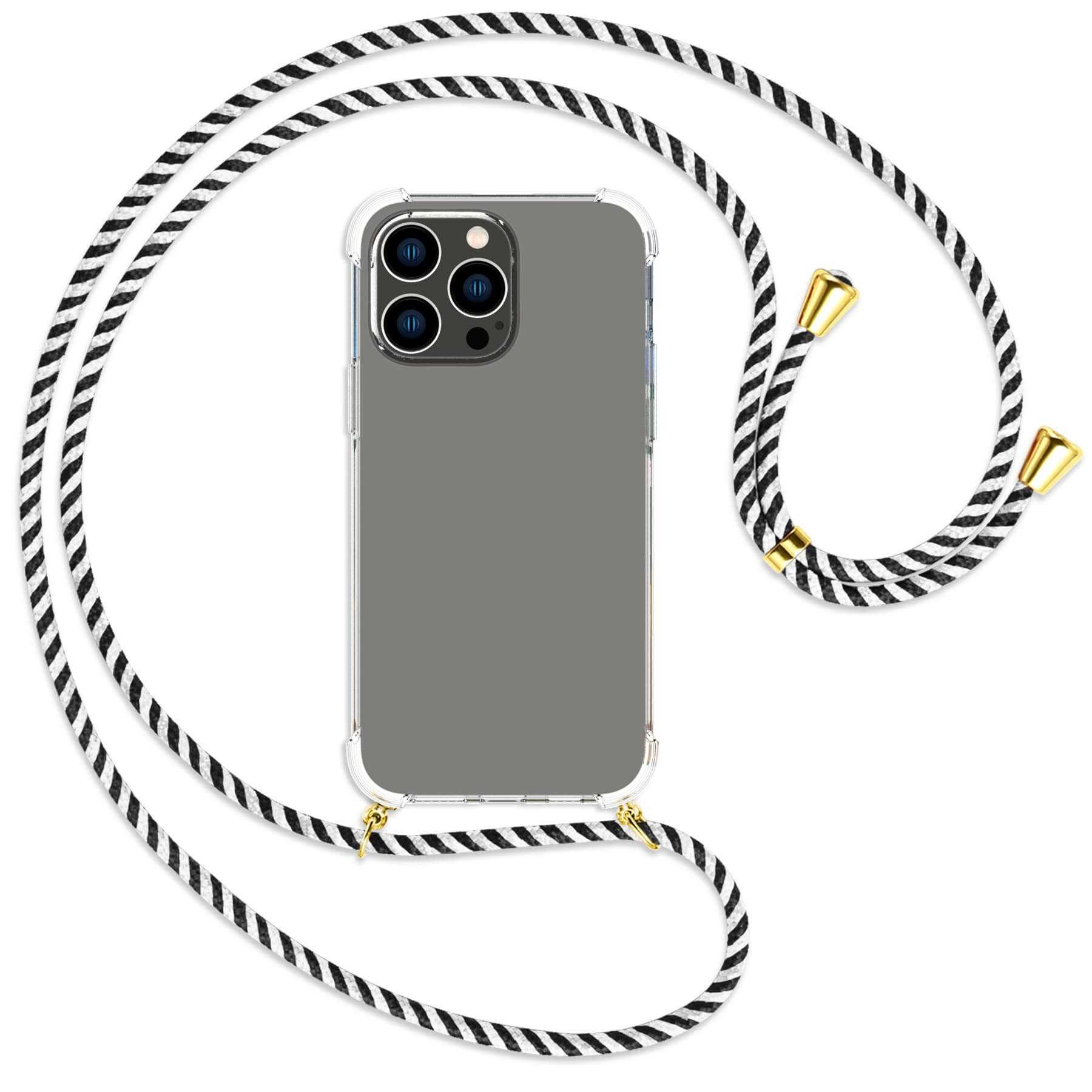 MTB MORE ENERGY Umhänge-Hülle mit Pro Apple, Max, gold iPhone White Black & Backcover, 14 / Kordel