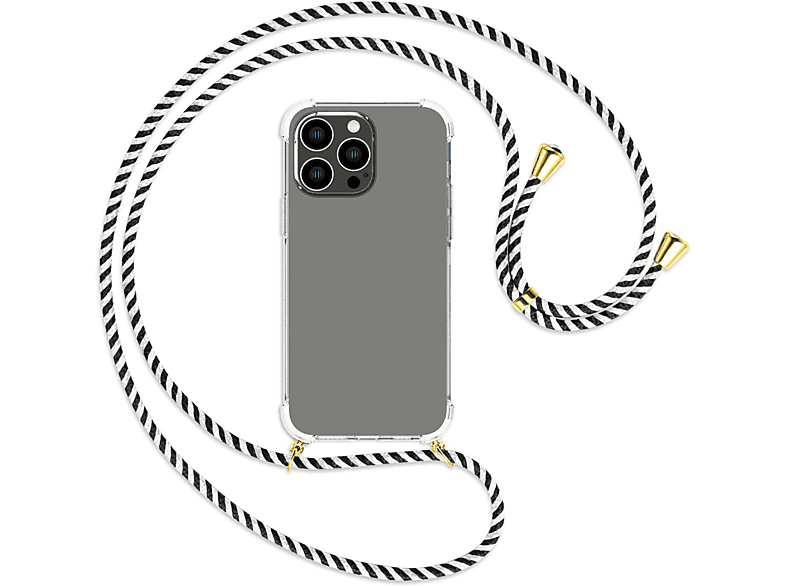 Kordel, MORE White Max, Black Backcover, Umhänge-Hülle / Pro 14 Apple, mit ENERGY MTB gold iPhone &