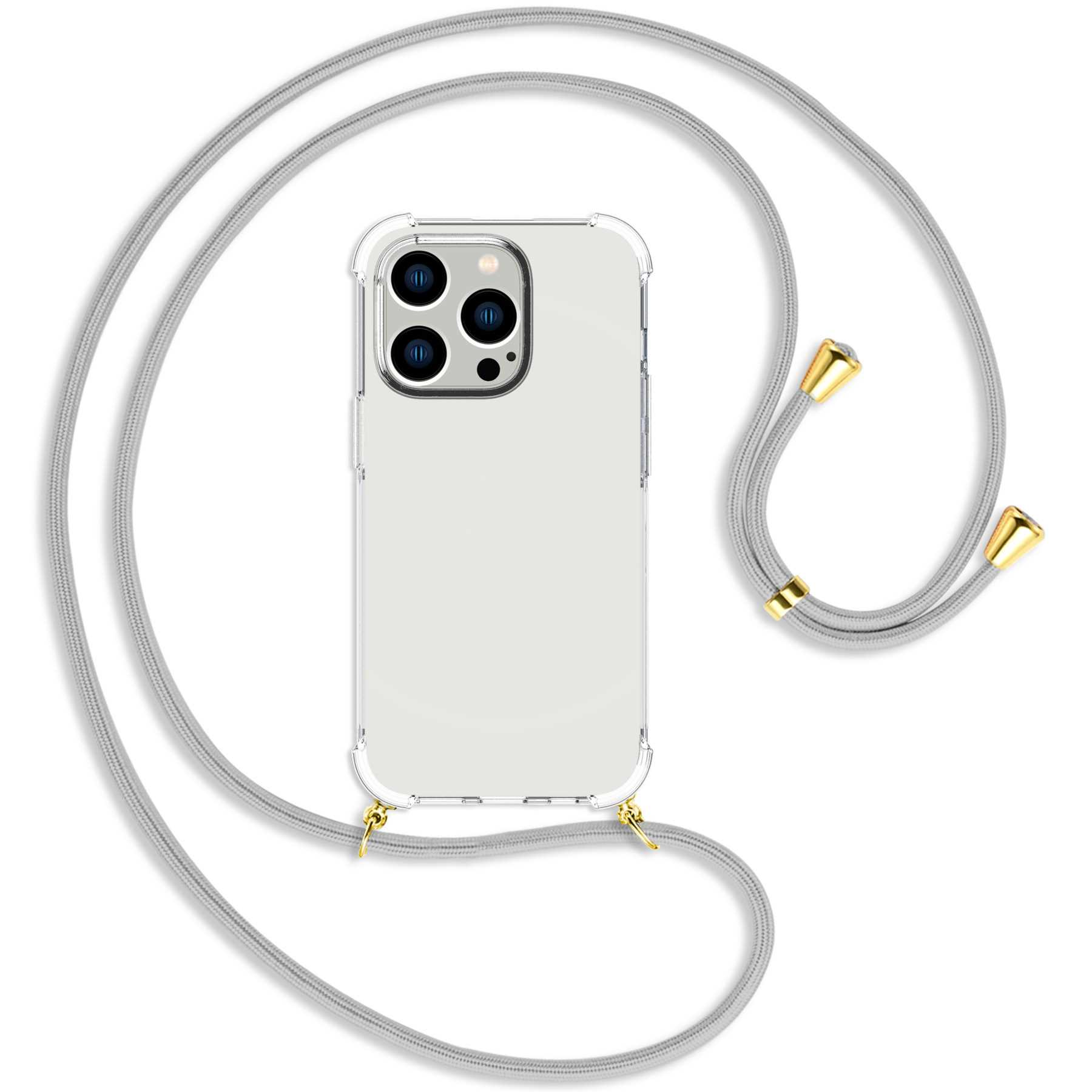 Backcover, Silber-Grau gold iPhone ENERGY MTB Pro, Kordel, Apple, 14 mit MORE Umhänge-Hülle /
