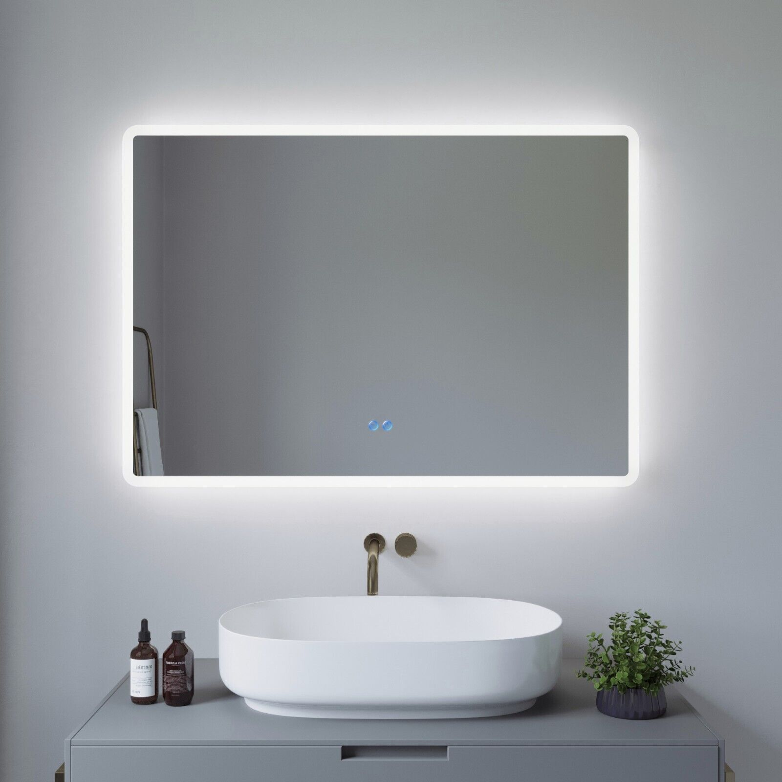 BORAS-Serie AQUABATOS Licht Kaltweiß Badspiegel 6400K