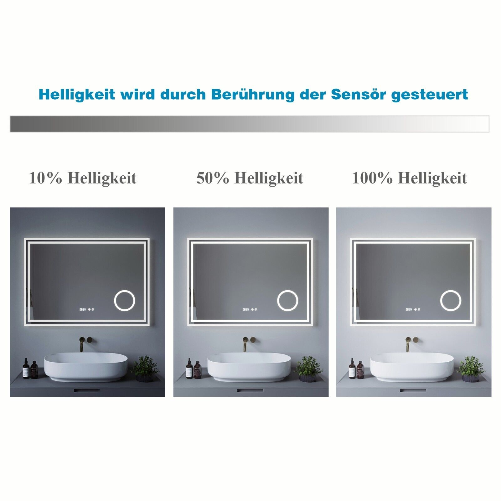 AQUABATOS ESSENS 6400K Licht Kosmetikspiegel Typ Kaltweiß D