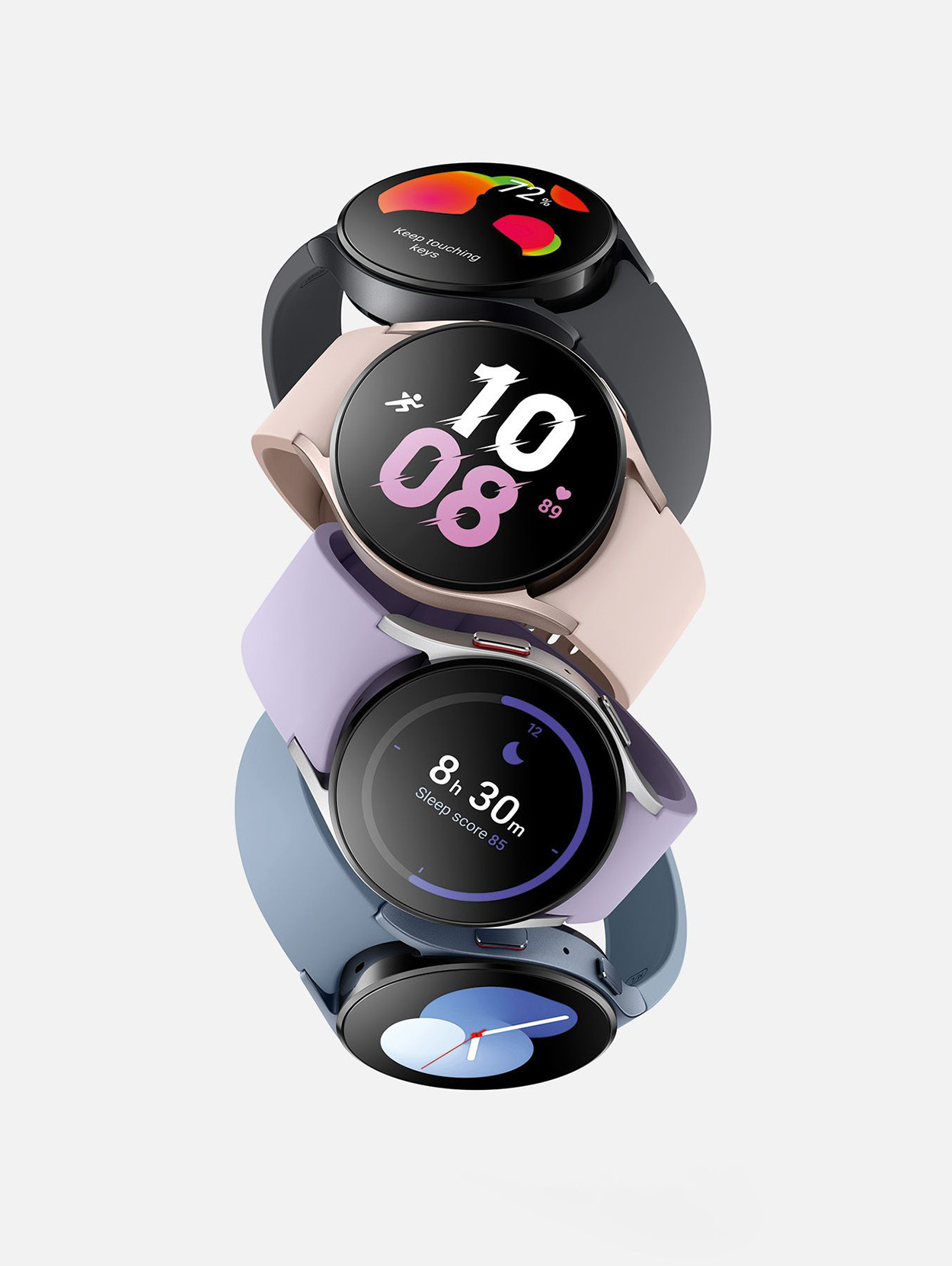 SAMSUNG Galaxy 5 M/L, Watch Silikon, grau Pro Smartwatch Titan