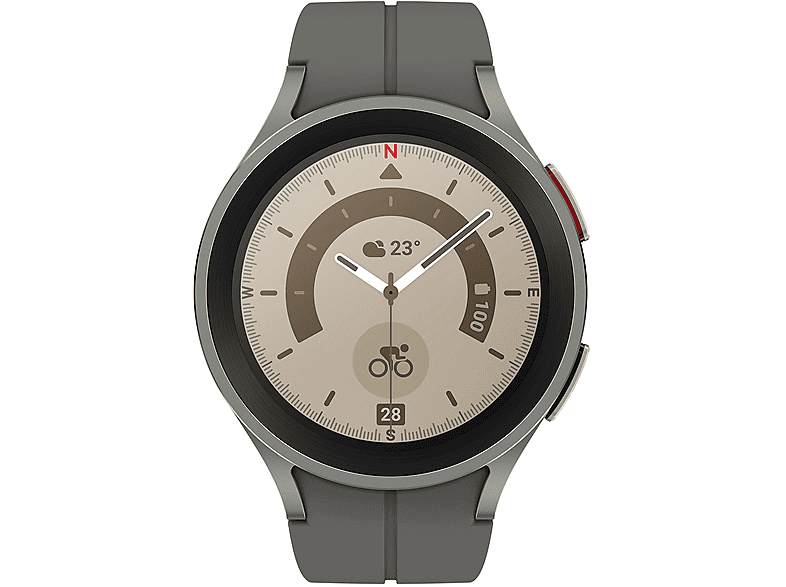 SAMSUNG Galaxy Watch 5 Pro Smartwatch Titan Silikon, M/L, grau