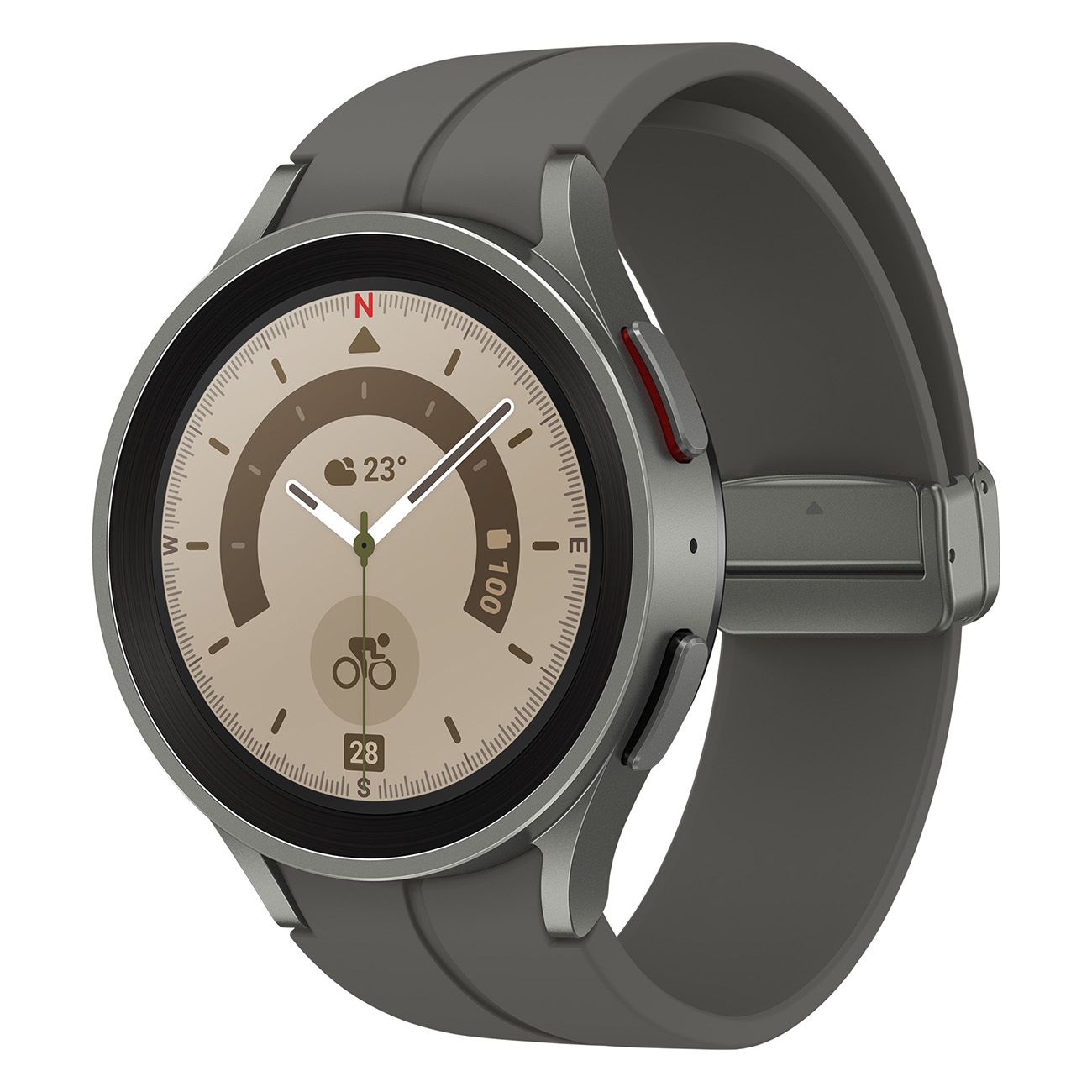 SAMSUNG Galaxy Watch grau Silikon, 5 Pro Smartwatch Titan M/L