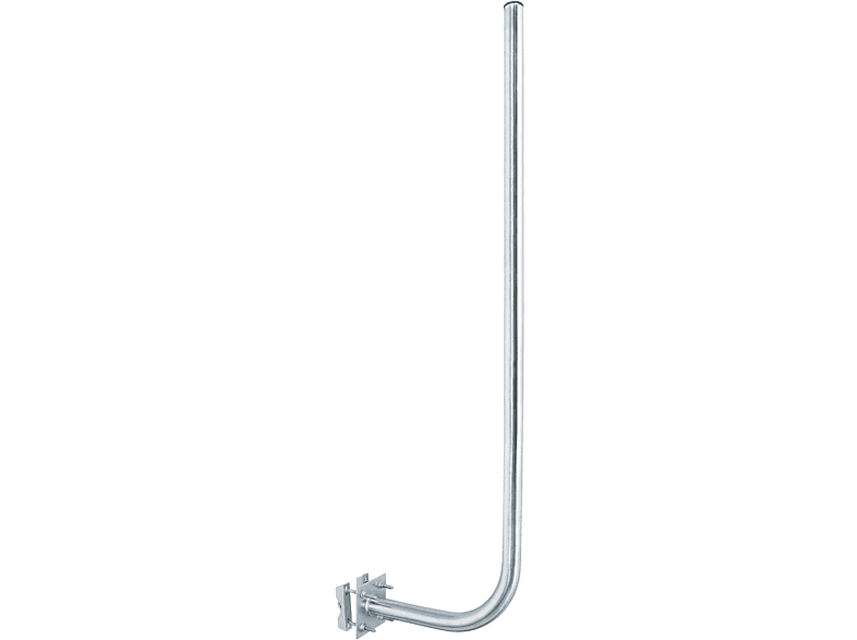 PREMIUMX 30cm Wandhalter 120cm Mast Ø 38mm mit Schellen Stahl Wand Halterung SAT-Wandhalterung, Silber