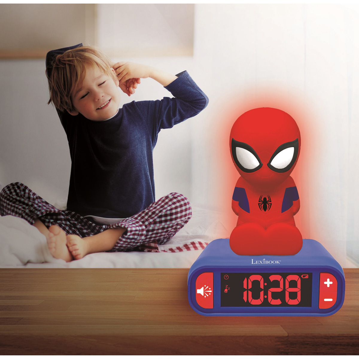 Wecker 3D LEXIBOOK mit Spider-Man Nachtlicht