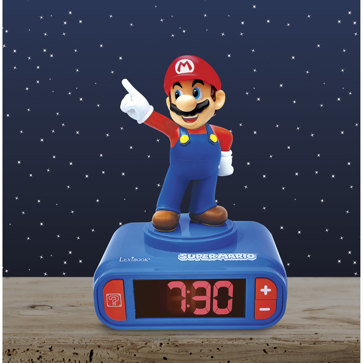 LEXIBOOK Super Nachtlicht Wecker mit 3D Mario