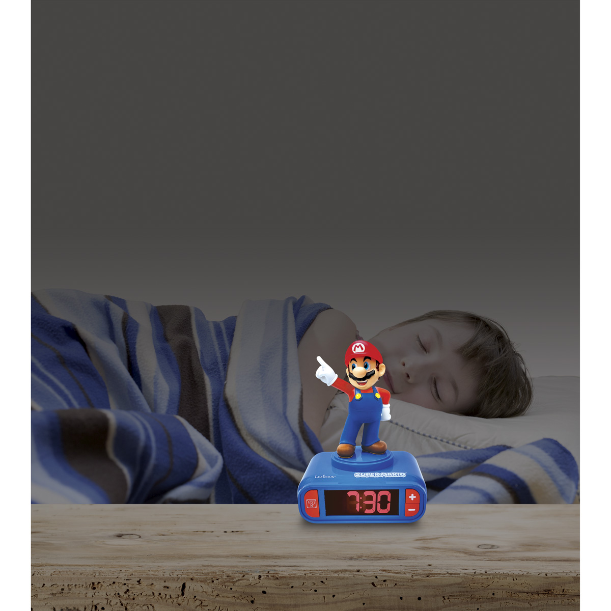 LEXIBOOK Super Nachtlicht Wecker mit 3D Mario