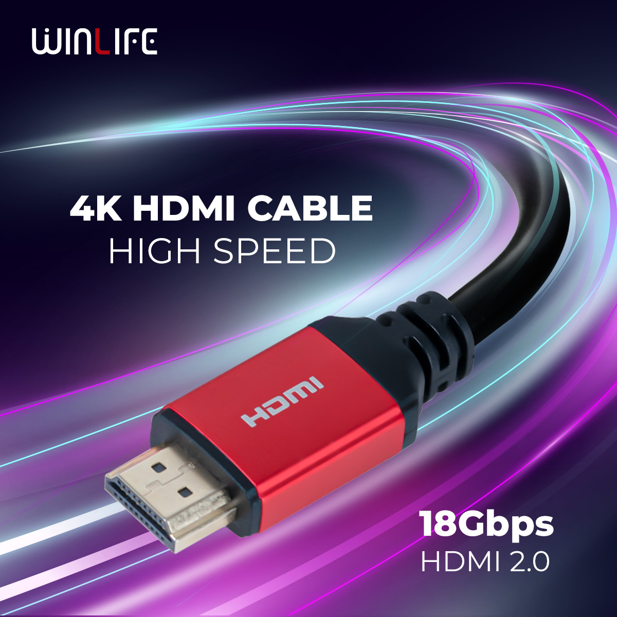 WINLIFE W08 Kabel 1m HDMI 4K