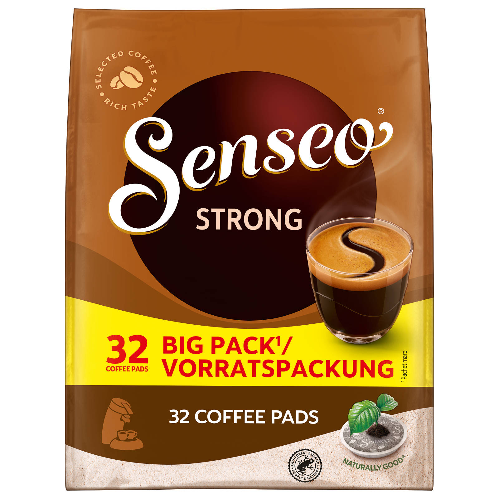 (Senseo 5 x 32 Kaffeepads Vorteilspack Getränke Strong Padmaschine) SENSEO