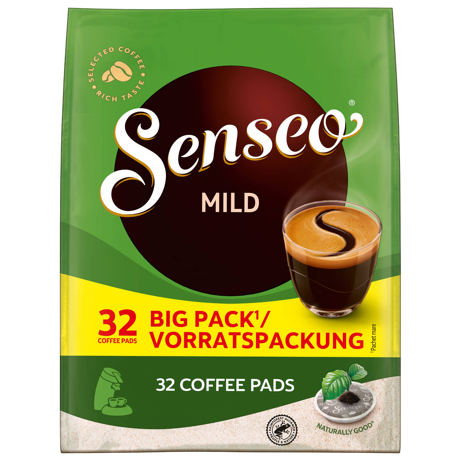 Vorteilspack Kaffeepads 32 (Senseo Padmaschine) Getränke SENSEO 5 Mild x