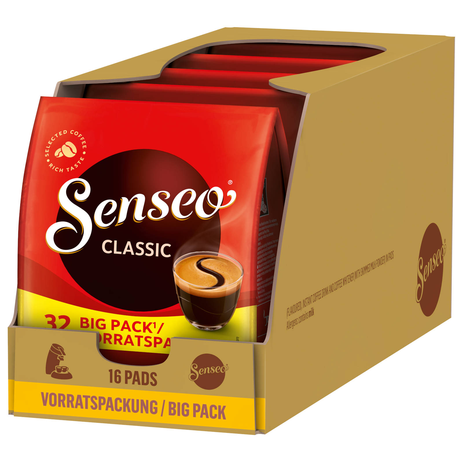 SENSEO Classic Vorteilspack 5 x Getränke 32 Kaffeepads Padmaschine) (Senseo
