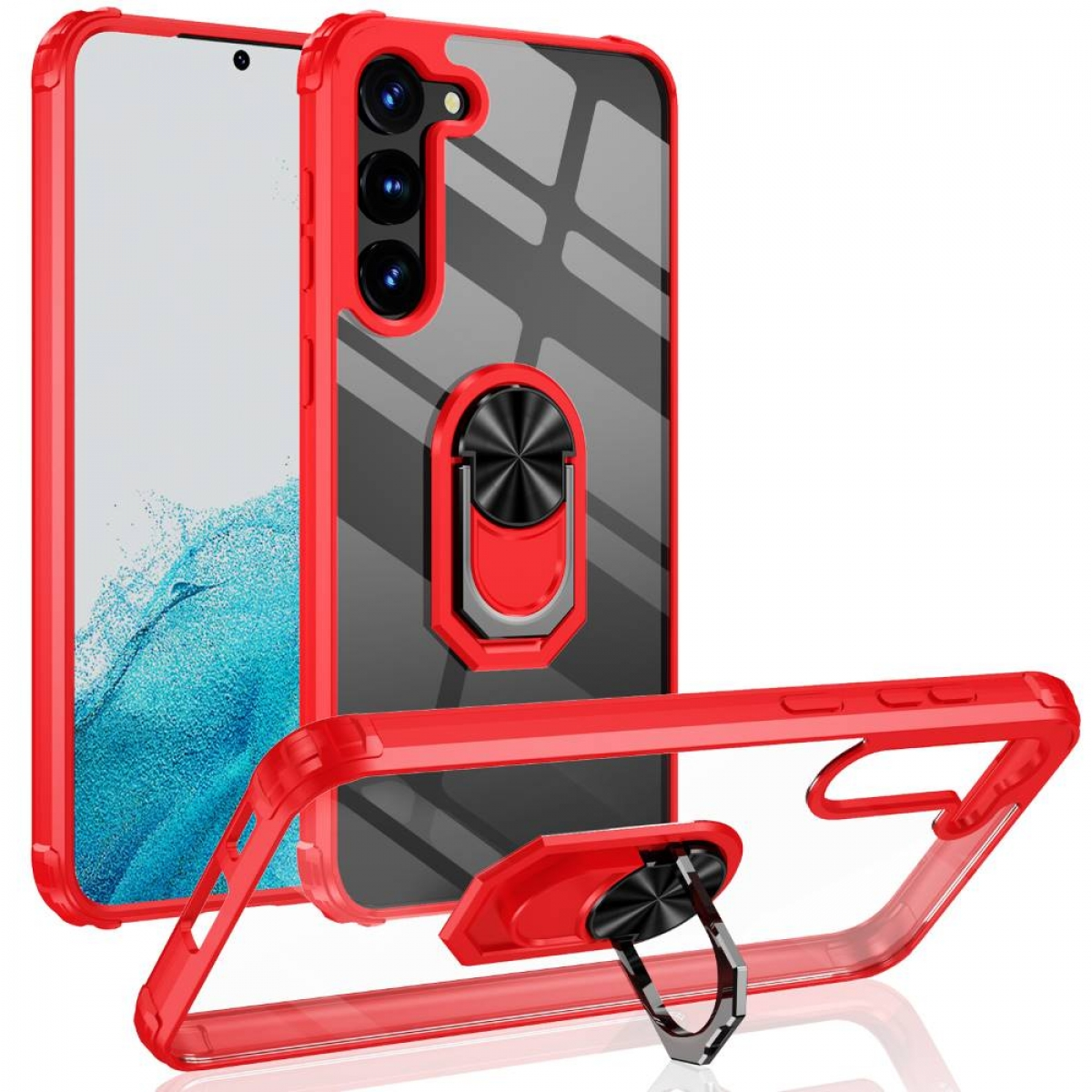 Rot Galaxy Backcover, CASEONLINE Plus, Ring, S23 Samsung,