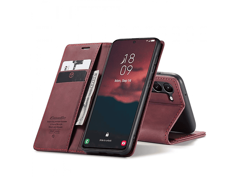 CASEME Smart, Weinrot S23 Galaxy Bookcover, Plus, Samsung