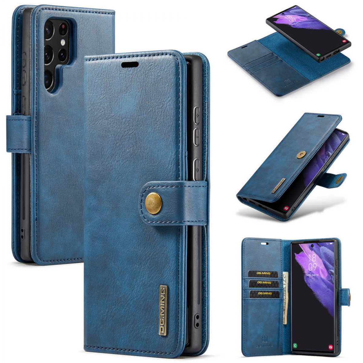 S23 Galaxy Samsung, 2in1, DG MING Ultra, Bookcover, Blau