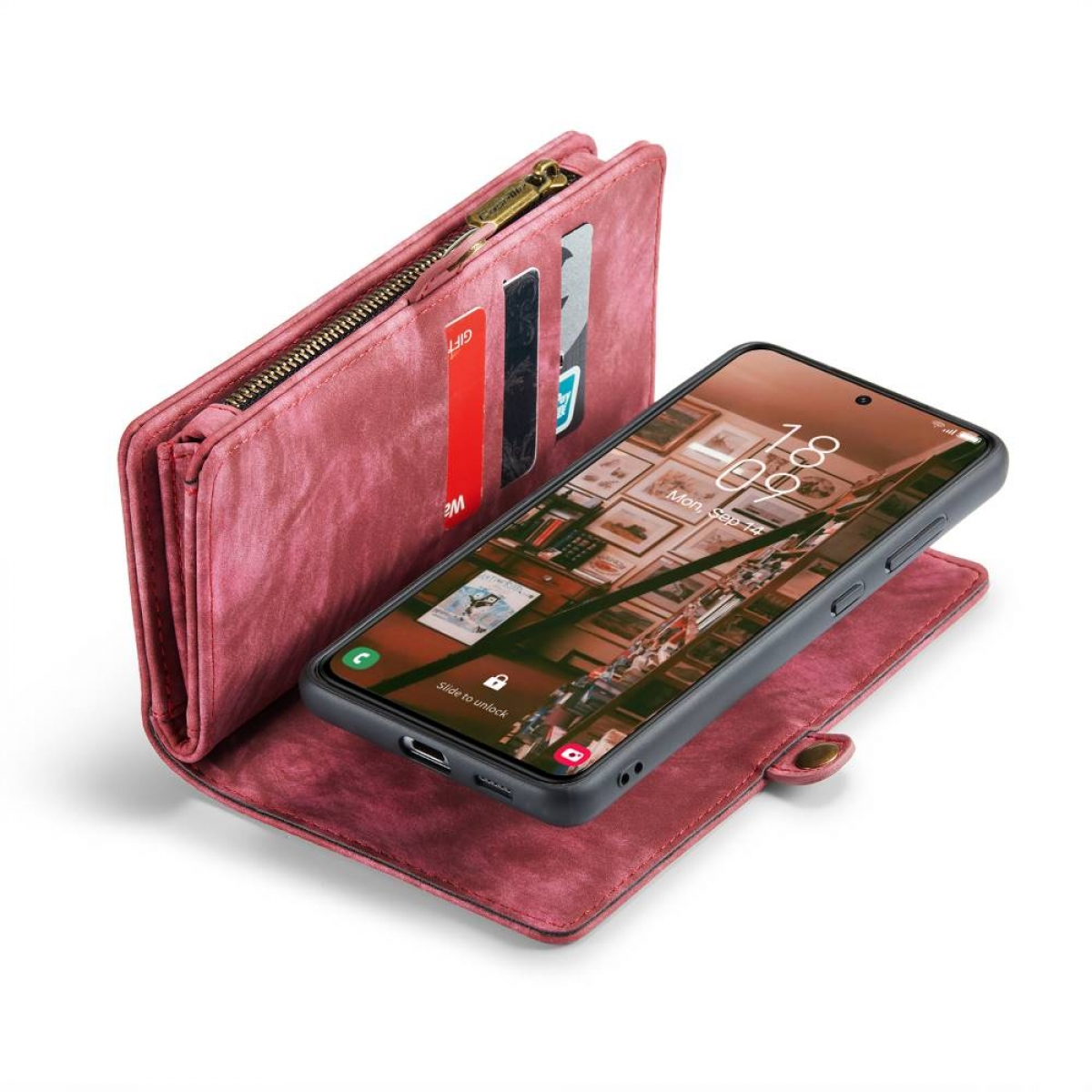 Galaxy Samsung, CASEME Plus, S23 Rot Bookcover, Multi,