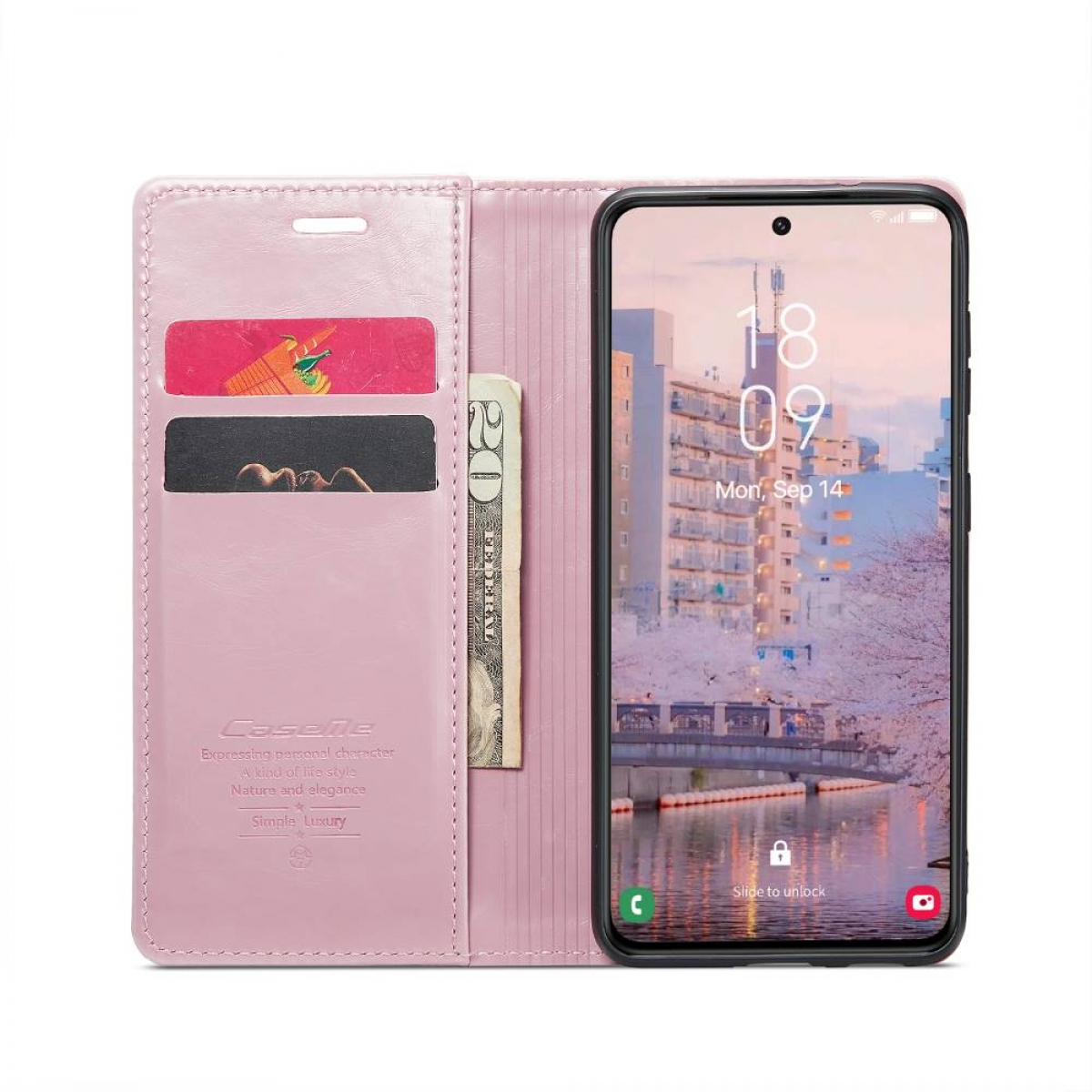 CASEME 003, Bookcover, Samsung, Galaxy S23 Hell-Pink Plus