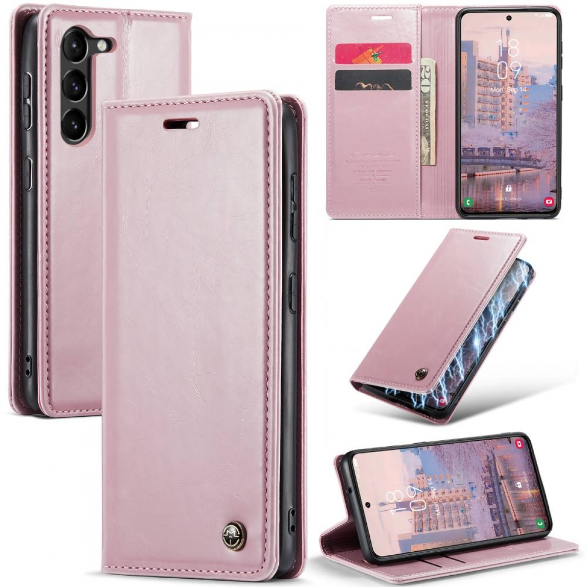 CASEME 003, Bookcover, Plus, S23 Hell-Pink Galaxy Samsung
