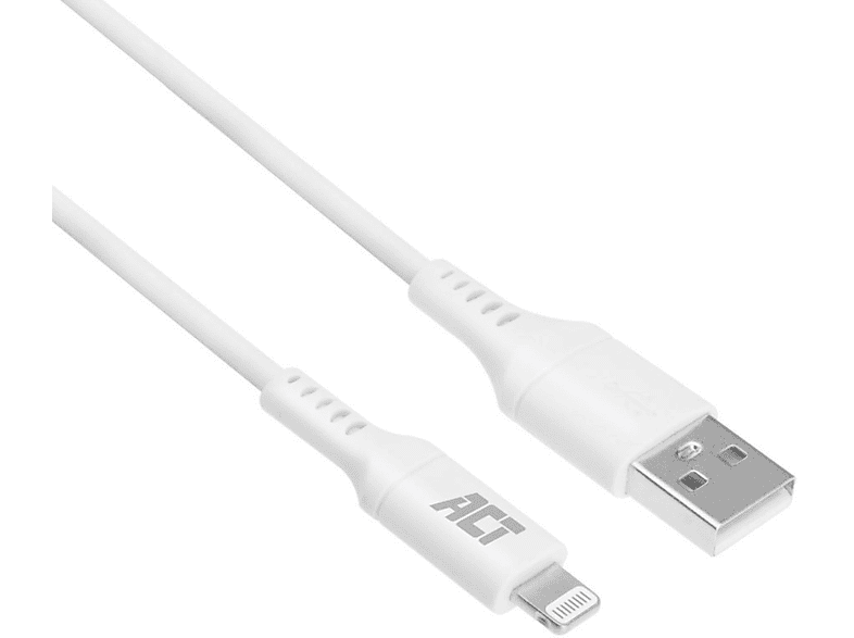 ACT AC3012 USB-A zu Apple Lightning Kabel MFI Zertifiziert, Lade- und Datenkabel, 2 m, Weiß
